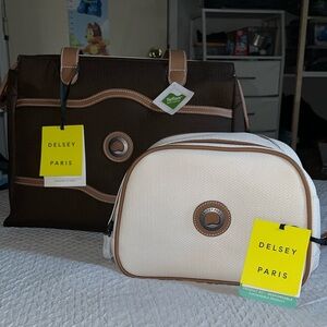 Delsey Paris Traveling Shoulder Bag & Toiletry Bag